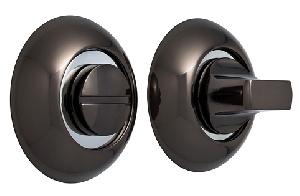 Завертка сантехническая ITAROS PREMIUM на круглой розетке черный никель/хром BN/CP