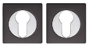 Накладка на цилиндр ITAROS PREMIUM на квадратной розетке черный никель/хром BN/CP