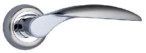 Дверные ручки комплект ручек катания itaros на круглой розетке белый никель/хром sn/cp