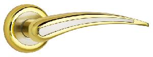 Дверные ручки комплект ручек неаполь itaros на круглой розетке золото/белый никель gp/sn