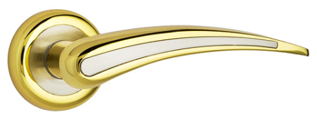 Комплект ручек НЕАПОЛЬ ITAROS на круглой розетке золото/белый никель GP/SN