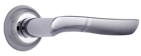 Комплект ручек ГЕНУЯ ITAROS PREMIUM ручка на круглой розетке белый никель/хром SN/CP