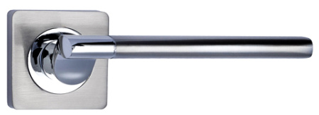 Комплект ручек КАПРИ ITAROS PREMIUM ручка на квадратной розетке белый никель/хром SN/CP