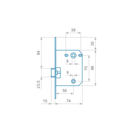 Защелка сантехническая ITAROS 70х50 матовое золото SG