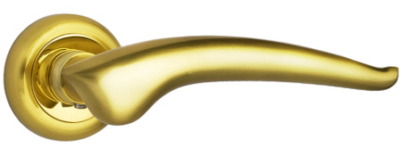 Комплект ручек ВЕНЕЦИЯ ITAROS на круглой розетке матовое золото/золото SG/GP