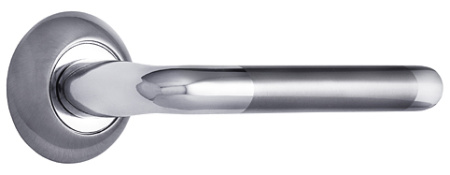 Комплект ручек БАРИ ITAROS PREMIUM PLUS на круглой розетке белый никель/хром SN/CP