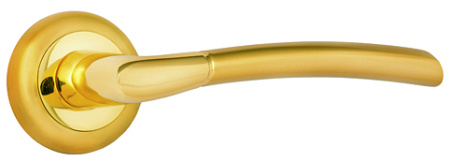 Комплект ручек ГАРДА ITAROS на круглой розетке матовое золото/золото SG/GP
