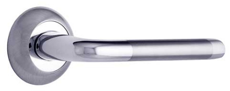 Комплект ручек ФЕРРАРА ITAROS PREMIUM ручка на круглой розетке белый никель/хром SN/CP