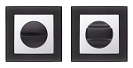 Завертка сантехническая КВАДРО ITAROS PREMIUM на квадратной розетке черный матовый/хром BLACK/CP