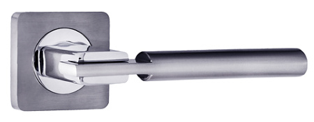 Комплект ручек СИЕНА ITAROS PREMIUM ручка на квадратной розетке белый никель/хром SN/CP