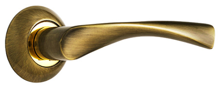 Комплект ручек САЛЕРНО ITAROS PREMIUM PLUS ручка на круглой розетке старая бронза/золото АВ/GP