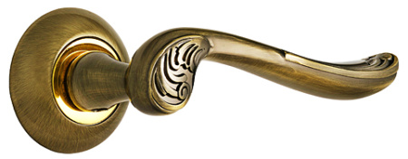 Комплект ручек МОДЕНА ITAROS PREMIUM PLUS ручка на круглой розетке старая бронза/золото АВ/GP