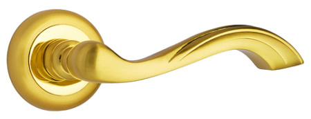 Комплект ручек ЛИВОРНО ITAROS на круглой розетке матовое золото/золото SG/GP